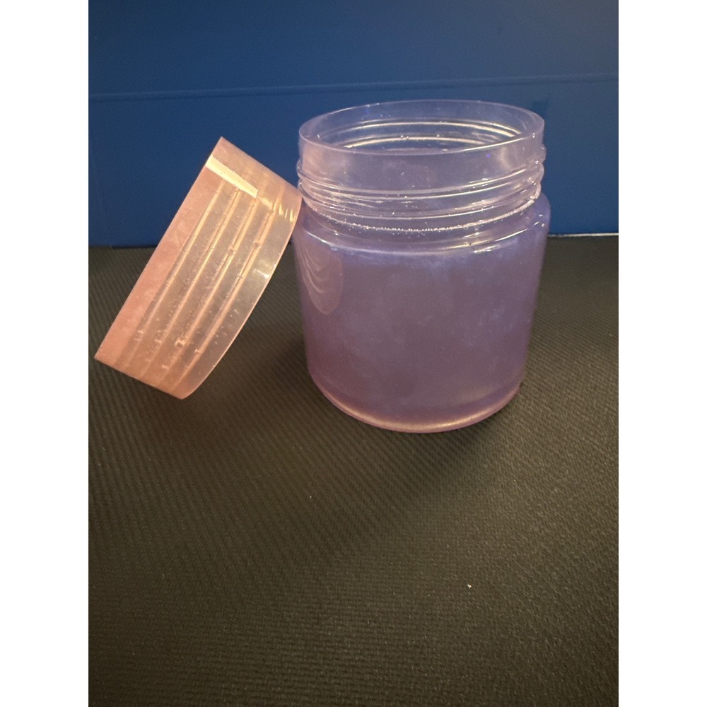 Purple Shimmer Plastic Storage Jar with Screw Top Lid Round Travel Container